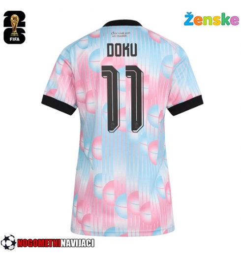 Ženske Nogometnih dresov Belgija Jeremy Doku #11 Gostujoči SP 2026 Kratki rokavi Ženske Nogometnih dresov Belgija Jeremy Doku #11 Gostujoči SP 2026 Kratki rokavi